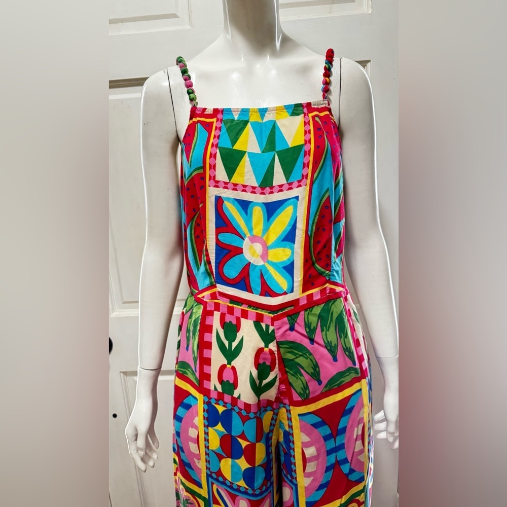 Sincerely Jules 100%Rayon Floral Multicolor Patterned Jumpsuit Size Large - Picture 8 of 13